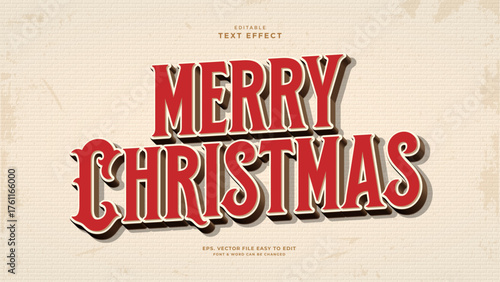Merry christmas 3d style editable text effect