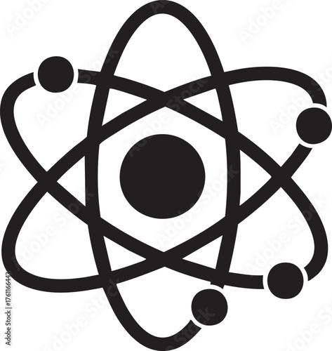 Stylized Atom Symbol Silhouettes Science Education Physics