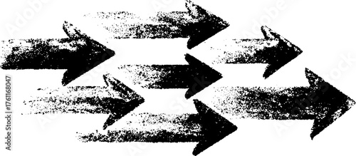 Abstract halftone arrow flow in black and white for modern design projects