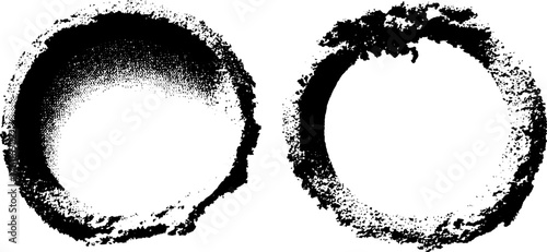 Black and white halftone circular stamp design for print, poster, card