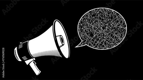 vector black megaphone