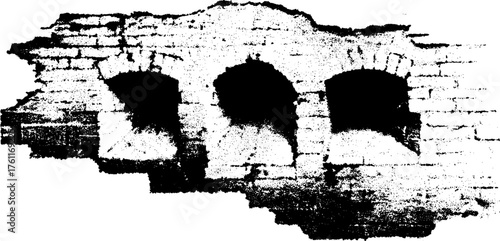 Gritty black and white halftone of concrete wall texture for urban design