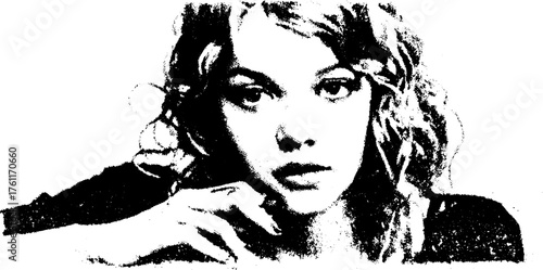 Black and white halftone design with photocopy effect for grunge-themed flyers