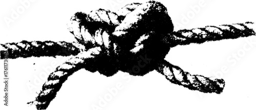 Black and white halftone knot design for posters and prints