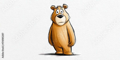 comical line drawing of bear