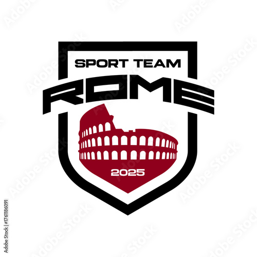 Football or soccer team Rome, Italy logo. Icon design. Vector Illustration