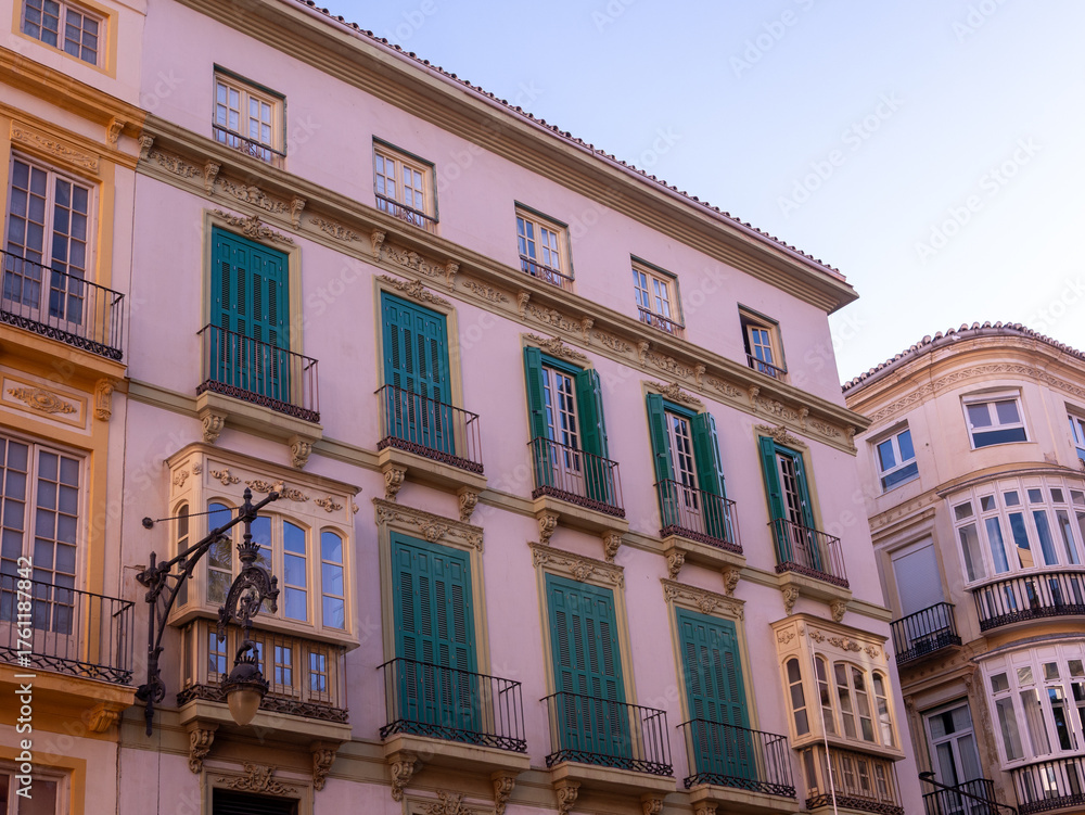 Naklejka premium Residential building in the Malaga Historic Center, Spain