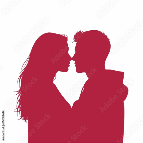 Winterberry Couple silhouette facing each other with intimate expression  