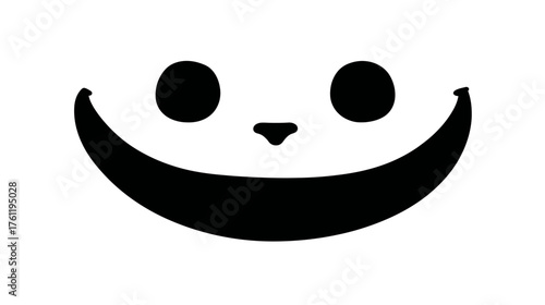 A simple, iconic vector of a cat's wide, mischievous smile floating independently, with a hint of eyes above.