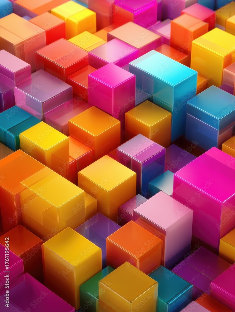 Obraz premium abstract colorful 3d cubes background potential for use in data visualization or design