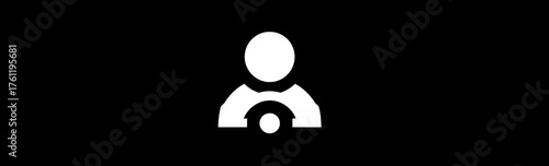 Driver Icon on Black Background.