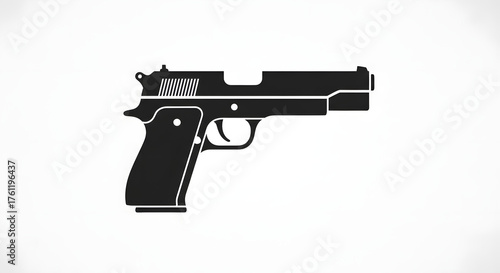 Black silhouette icon of a semi-automatic handgun