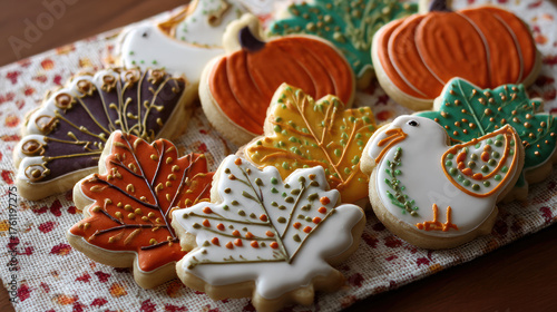Royal frosting sugar cookies for Thanksgiving