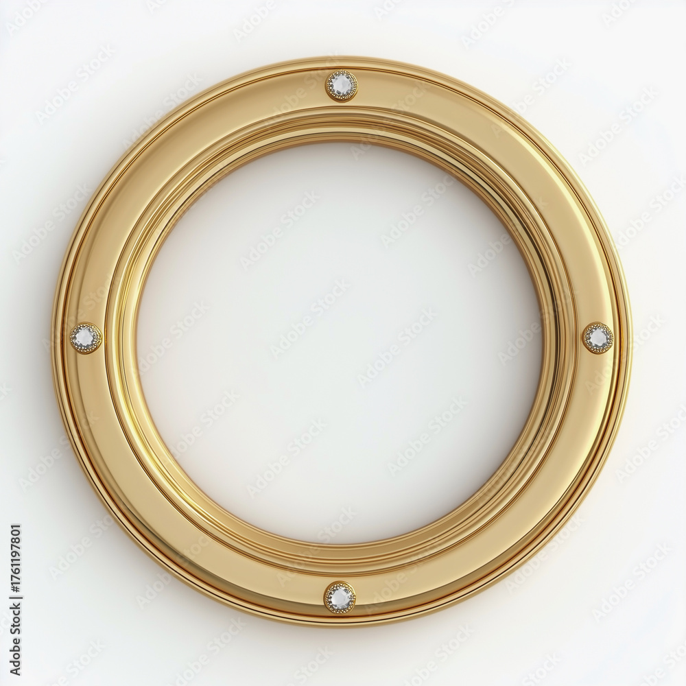 Obraz premium Circular ornamental frame with glossy finish and decorative accents