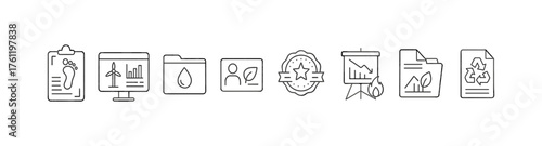 Environmental, sustainability outline icon set. Eco-friendly, nature icons collection.