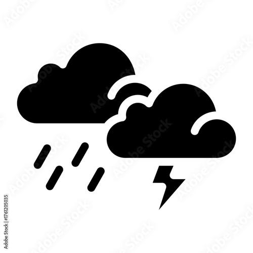 Thunder Strom Glyph Icon