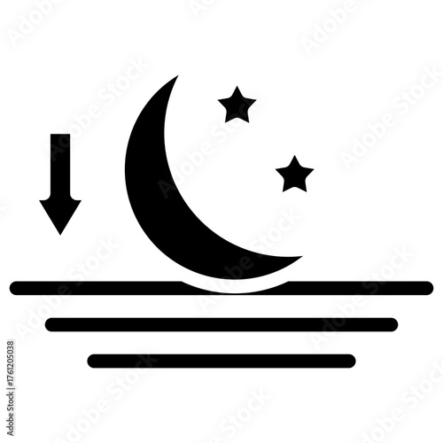 Moon Set Glyph Icon
