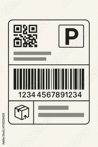Digital shipping label featuring QR code and barcode for efficient tracking engaging logistics solutions and modern delivery methods enhancing convenience in shipping