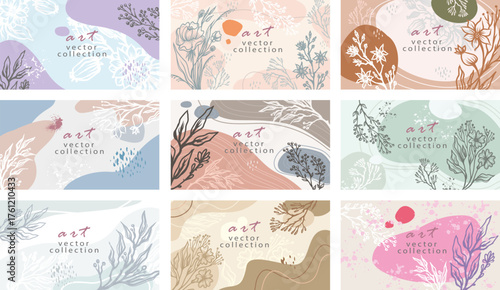 Elegant Floral Background Template Vector Collection