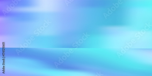 Blue-green gradient studio room, abstract background pattern, walls and floor reflect neon lights, dark tones and feel speed of digital technology connected blue-green background. Future technology.