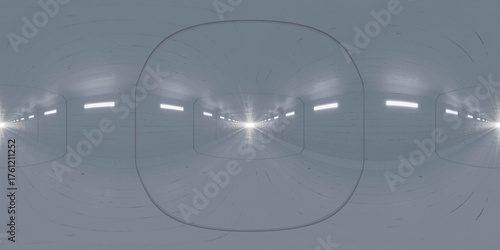 Illuminated tunnel perspective 360 vr panorama