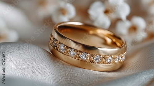 Elegant Gold Diamond Wedding Band