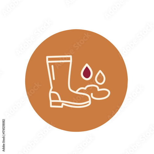 Muddy Boots Icon in Circle