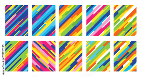 Vibrant abstract backgrounds with dynamic diagonal lines for eye-catching designs, perfect for modern presentations, website headers, and bold marketing materials