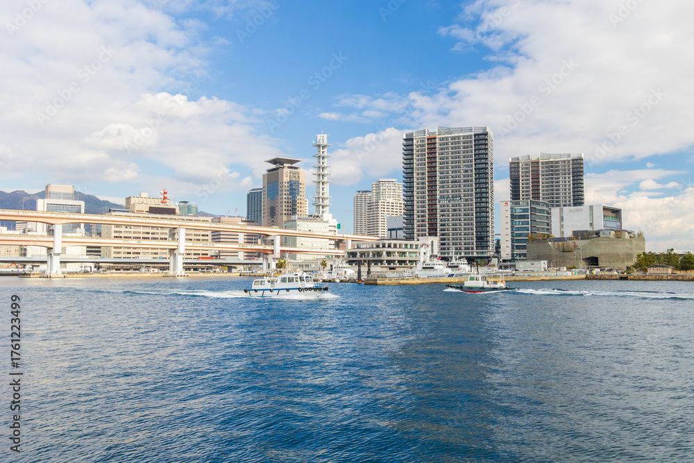 Obraz premium 日本の都市風景 兵庫県神戸市 メリケンパーク