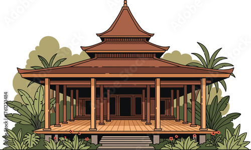 Traditional House Vector Illustration