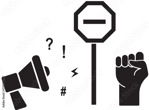 Symbols of protest, free speech, and resistance