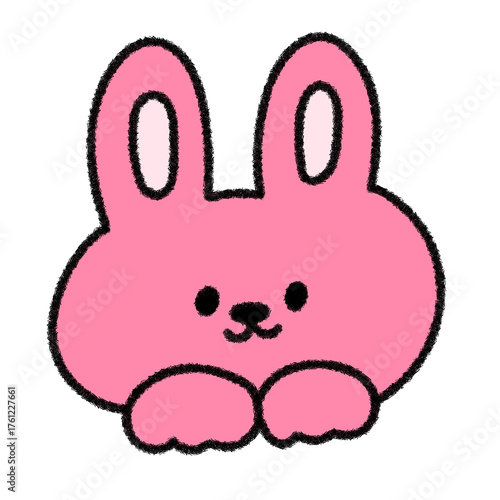 ゆるかわいい干支のうさぎの手描きイラスト