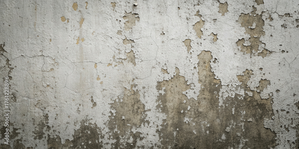 Fototapeta premium The surface of an old painted concrete wall in a grunge style with peeling paint. Decay and destruction.