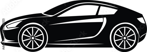 Modern Car Minimal Silhouette Vector