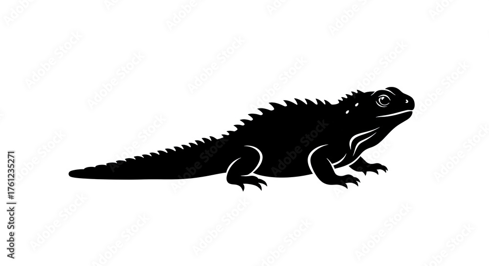Fototapeta premium Lizard silhouette isolated on white background