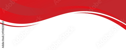 Tableau sur toile Vector red line background curve element with white space for text and message design, overlapping layers