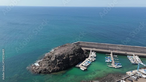Aerial view of El Cotillo bay, fuerteventura. Canary islands - Perfect tourism presentation