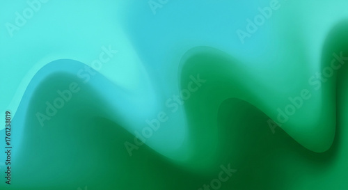 Abstract flowing gradient with smooth transitions between teal and green colors, creating dynamic and fluid visual effect