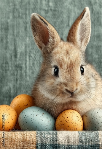 Holiday card with easter bunny.