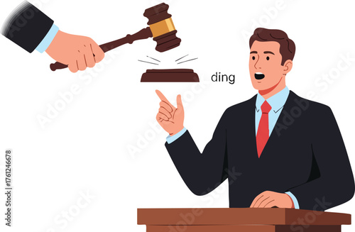 Auctioneer Man with Gavel Illustration. style inspiration illustration concept design creative background style inspiration