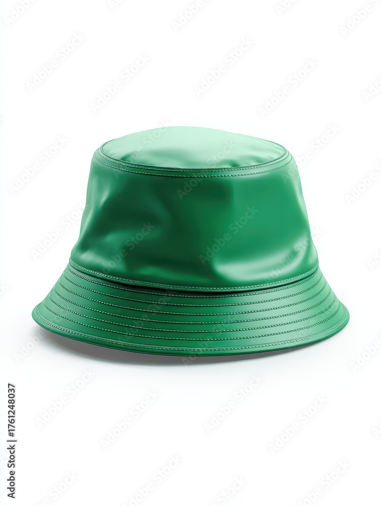 Fototapeta premium green bucket hat on a white background