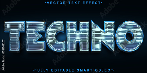  Techno Music Party Vector Fully Editable Smart Object Text Effect
