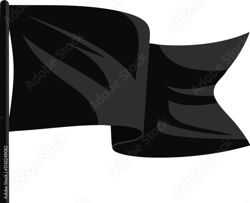 Waving Black Flag Illustration Symbol. style inspiration illustration concept design creative background style inspiration