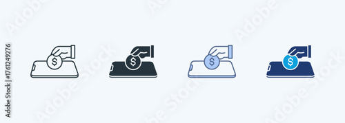 Mobile Deposit Multiple Style Icon Collection