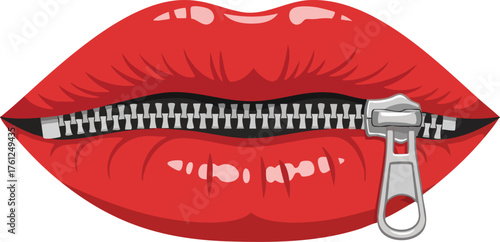 Zipped Lips Silence Censorship Mouth. style inspiration illustration concept design creative background style inspiration