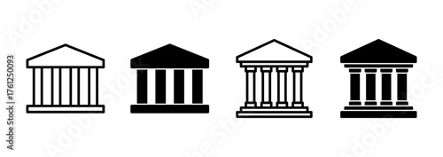 Bank icon vector. Bank sign and symbol, museum, university