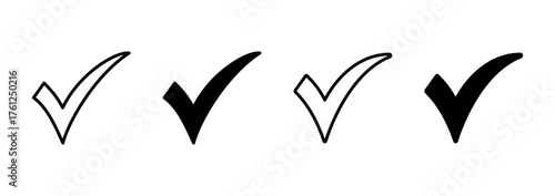 Check mark icon vector. Tick mark sign and symbol