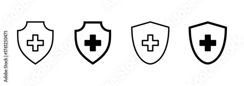 Health insurance icon vector. Insurance health document sign and symbol
