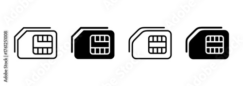 Sim card icon vector. dual sim card sign and symbol