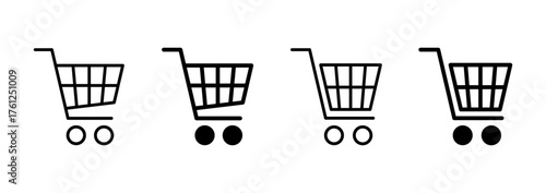 Shopping icon vector. Shopping cart sign and symbol. Trolley icon